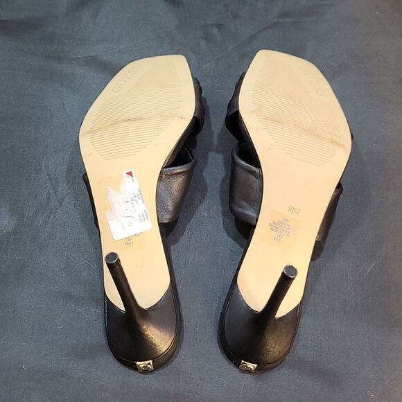 BRAND NEW GUESS DAIVA HEELED KNOTTED LEATHER SANDALS. - Picture 13 of 16